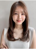 ★小顔カット黒髪ボブルフデジタルパーマネビージュワンレン