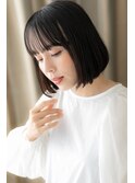 シースルーバング大人美人黒髪切りっぱなしボブY浦和30代40代