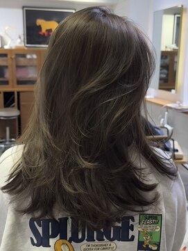 エヌ トーキョー(enu TOKYO) レイヤーカット/ハイライト/オリーブベージュ