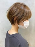 武蔵小杉大人ショートボブくびれベージュカラー顔周りレイヤー