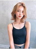 かきあげblondボブ