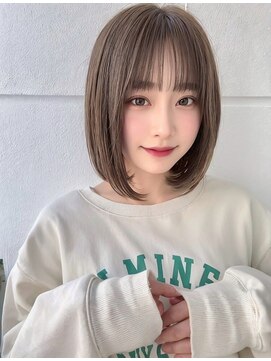 ミニボブレイヤー/レイヤーカット/ダークアッシュ/顔周り/仙台