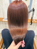 ルヴェール 茜部店(LeVert)&nbsp;ブリーチ無しつやつやピンクベージュカラー