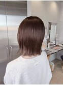ブリーチなし 外はねベージュ◎暗髪でも透明感UP