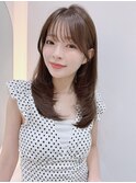 結べるレイヤーカット/グレージュブラウン/韓国巻き/顔周り