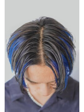 キオン(kyon) 【kyon】メンズ　センターパート　アンブレラカラー　ブルー