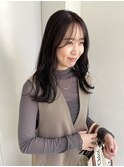 顔まわりカット×パープルヘア