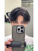 フェザーショート/センターパート/癖毛は縮毛矯正