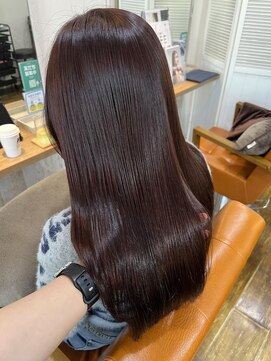 ピンクブラウン/水素カラー/ツヤ髪