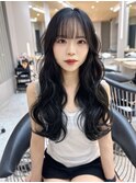【高田彩乃】韓国スタイル/ブルーブラック/前髪