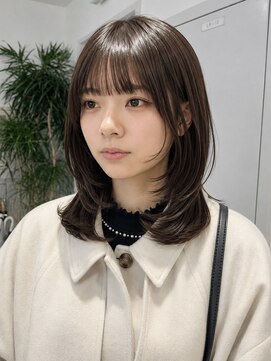 フォト イケブクロ(foto IKEBUKURO) 結べるミディアムレイヤー/オリーブグレージュ/大人ミディアム
