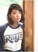 ラフさとゆるさが可愛い☆ゆるふわ小顔パーマボブ