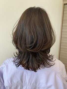 ヘアアンドライフ リー 山形北店(Re...) 韓国風くびれ小顔レイヤーカット/くすみブラウン/20代30代