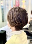 40代/50代/60代/ショート/白髪ぼかし/ハイライト/グレー/大人