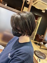 ハピネス クローバー 学園前店(Happiness CLOVER)&nbsp;丸みショート/前髪/顔周りカット/濱崎優/透明感カラー