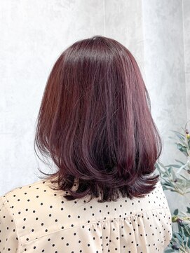 デミヘアー(Demi hair) 透け感カシスピンクカラー×ネオウルフ