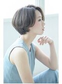 デザインカラー/シルキーベージュ/グレージュカラー/斜めバング