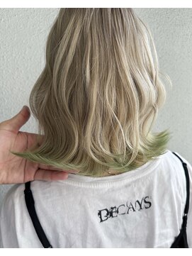 グリンバイアルティナ 八王子店(Grin by artina) 毛先グリーン_エンドカラー