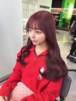 ユーフォリア 渋谷グランデ(Euphoria SHIBUYA GRANDE) ワインレッド ブリーチなしダブルカラー 赤髪 艶髪 YUKI