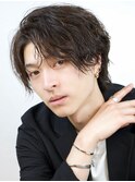 ソフトツイストパーマ無造作ウルフコンマバング