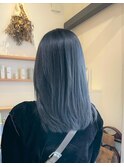透明感ブルーグレー×ツヤストレート#大人可愛い #艶髪