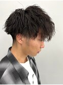 ツーブロック ツイストパーマ マッシュショート 10代 20代 束感 