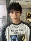 MEN’S HAIR/ブルーブラック/フェザーパーマ/三宮/元町/居留地