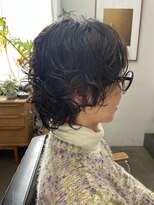 ユノ(juno)&nbsp;【中目黒】ショートウルフパーマくるくるパーマ白髪ぼかしカラー