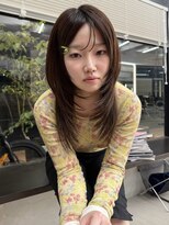 ミース(MIES)&nbsp;ミディアムハイレイヤー/ハッシュカット/韓国ヘア/担当者あまね