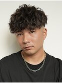 ツイストスパイラルパーマ フェードカット メンズショート 高松