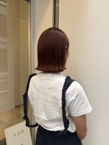 ソア(soa) ブリーチなし透明感オレンジベージュカラー