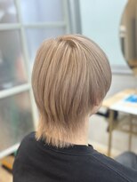 テーラヘアー 瑞江店(TELAHAIR)&nbsp;ホワイトミルクティー×マッシュウルフ