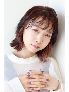 ステラ ヘア デザイン サロン(STELLA hair design salon) ピンクベージュ×くびれボブ 【由比藤】