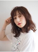 【NATUREL】顔周りのひし形重視ミディアムボブ