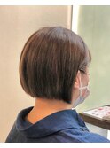 20代30代40代大人かわいい☆艶感ピンクブラウンショートボブ