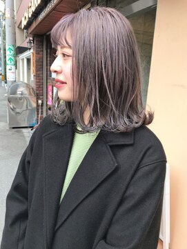 フロート 小阪店(float) ピンクベージュ_エアリーミディ 黒髪 ホワイトアッシュ