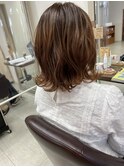 インナーカラーアプリコットオレンジ
