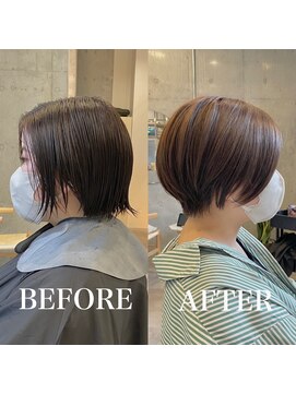 イミ(imi) 大人ショート/グレージュカラー/似合わせカット/髪質改善[登戸]