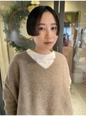 大人可愛いハンサムショートマッシュショート黒髪ショート