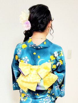 サイド編み込み三つ編み玉ねぎ/ヘアセット