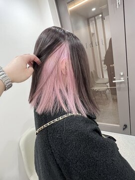 ユウル 横浜(juhl.) インナーカラー/ミルクティーピンク/ブリーチ/ツートンカラー