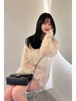 ラル 立川(lar)&nbsp;暗髪ミディアム_美髪ピンクブラウン切りっぱなしボブ