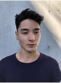癖毛を活かしたイケメン刈り上げアップバング