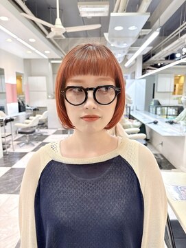 テテ(TETE) ボブ/切りっぱなしボブ/オレンジカラー