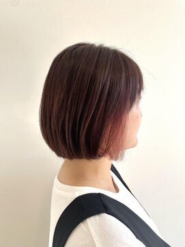 アドラーブル 長岡リップス旭岡店(adorable) 20代30代ボブピンクインナーカラー小顔丸み乾かすだけ