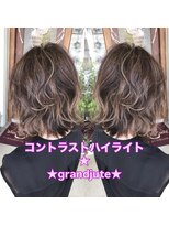 グランジュテ(grandjute)&nbsp;イルミナカラー★ハイライト★デジタルパーマ★切りっぱなし