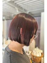 ギネス(Giness)&nbsp;ハイライトカラー艶ボブ × ワインカラー