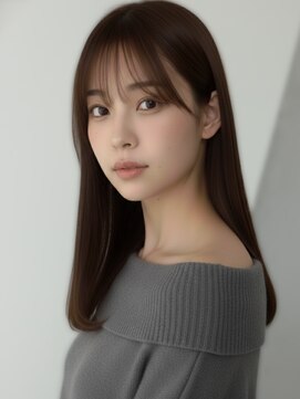 フレイムス ヘアアンドリラックス 赤羽店(Frames hair&relax) 清楚系大人ストレートロング20代30代40代◎前髪ありセミディ赤羽