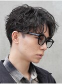 メンズシースルーマッシュニュアンスパーマシャドウパーマテテ風
