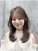 ハイレイヤーカットミディアムハッシュミディアムレイヤー